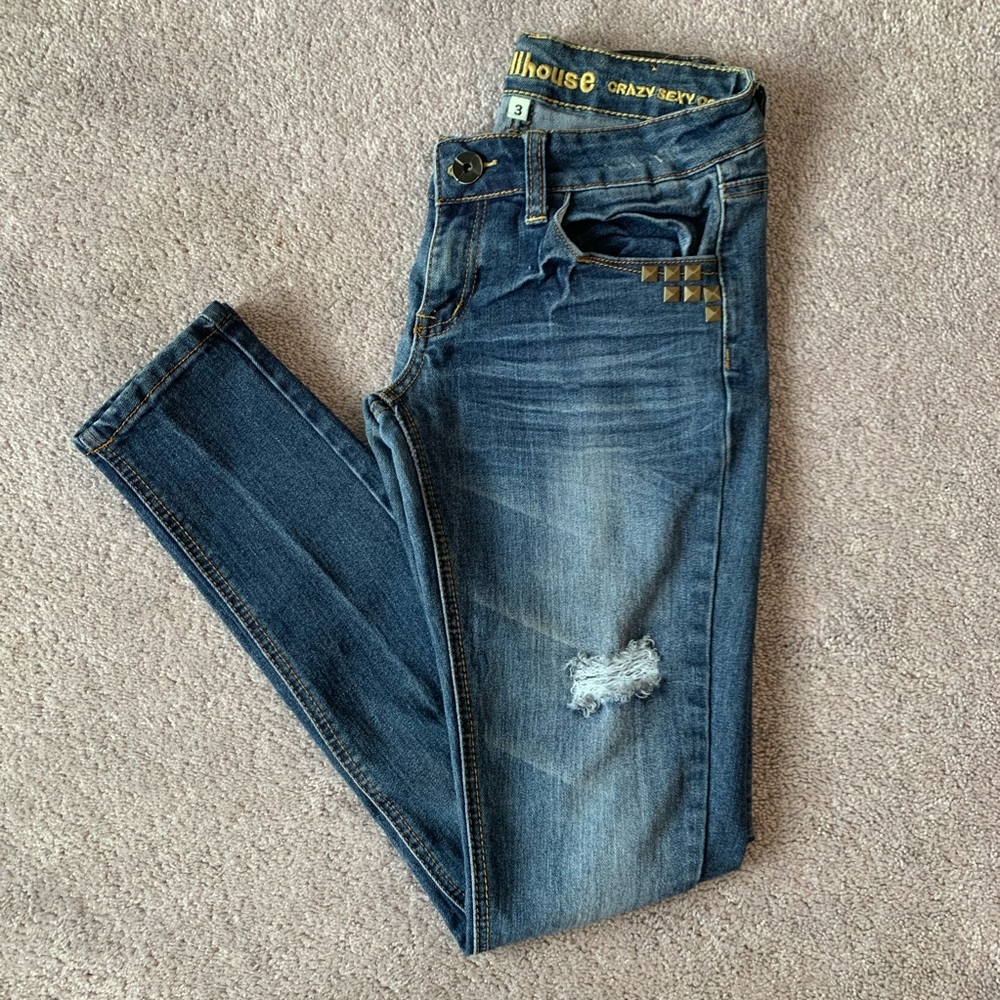 Dollhouse Studded Distressed Jeans